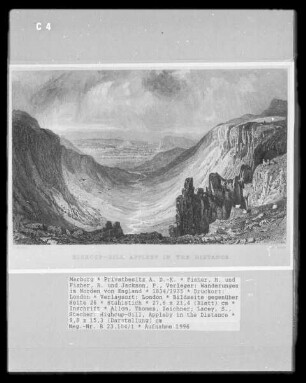 Wanderungen im Norden von England, Band 2 — Bildseite gegenüber Seite 26 — Highcup-Gill, Appleby in the Distance