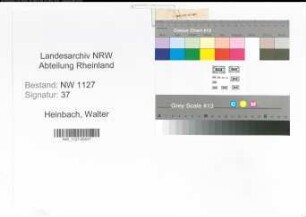 Entnazifizierung Walter Heinbach , geb. 24.03.1900 (Verwaltungsangestellter)