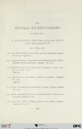 Antikes Kunstgewerbe (Nr. 570-635)