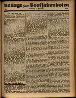 Zweite Ausgabe vom Sonntag, den 22. Februar 1931.