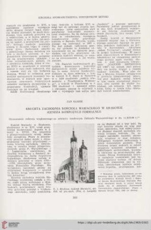 31: Kruchta zachodnia kościoła Mariackiego w Krakowie (Geneza kompozycji formalnej)