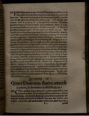Quaestio IV. Quare Deus non statim exaudiat preces, & daemones ex obsessis eiiciat?