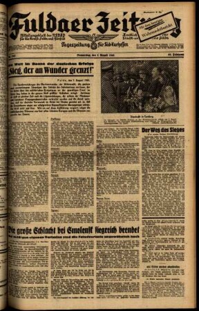 Ausgabe vom Donnerstag, den 07. August 1941.