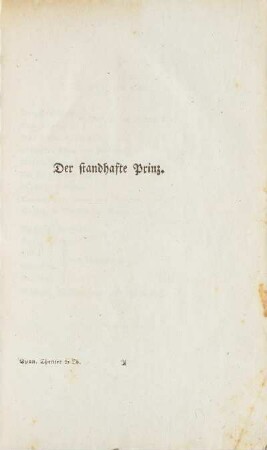 Der standhafte Prinz.