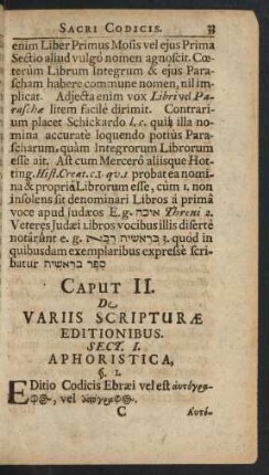 Caput II. De Variis Scripturae Editionibus