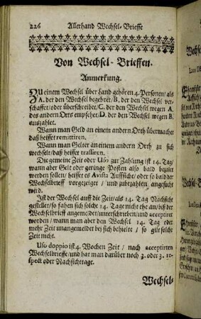 Von Wechsel-Brieffen.