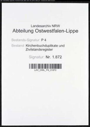 Kirchenbuchduplikat der katholischen Gemeinde Hellinghausen (GHT 1829). (Gemeinde: Hellinghausen, katholische Gemeinde)