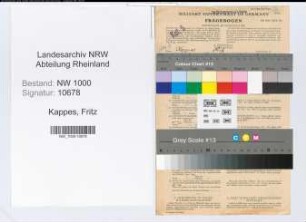 Entnazifizierung Fritz Kappes, geb. 22.03.1886 (Verw.Inspektor)