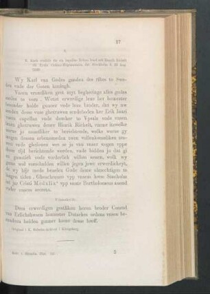 8. [K. Karla creditiv för ombud till Högmästaren, dat. Stockh. d. 23 Aug. 1449.]