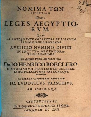Nomima tōn Aigyptiōn, sive leges Aegyptiorum
