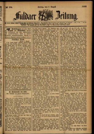 Ausgabe vom Freitag, den 06. August 1886.