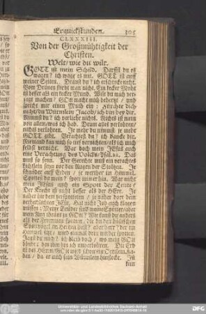 CLXXXIII. Von der Großmüthigkeit der Christen. Welt, wie du wilt.