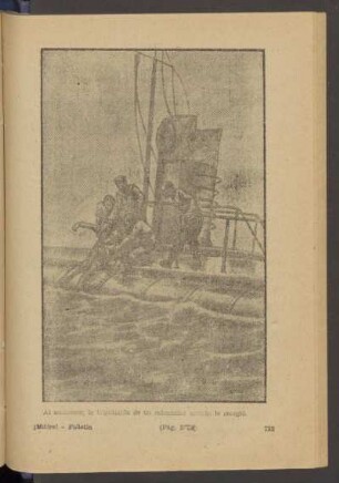 Al amanecer, la tripulación de un submarino alemán le recogió. - [Ilustración]