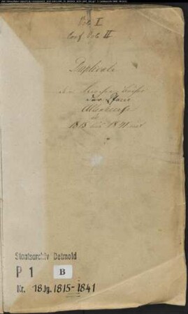 Kirchenbuchduplikat der katholischen Gemeinde Altenheerse, Kreis Warburg (GHT 1815-1841) (Gemeinde: Katholische Gemeinde Altenheerse, Kreis Warburg)