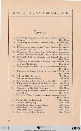 Fayence (Nr. 718-841)