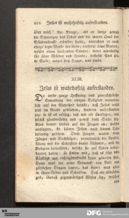 XLIII. Jesus ist wahrhaftig auferstanden.