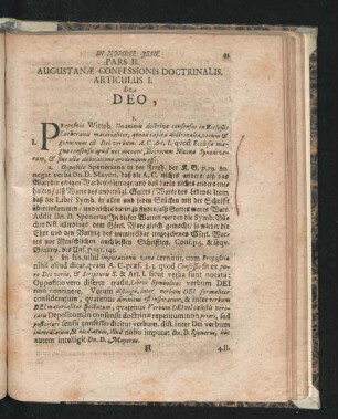 Pars II. Augustanae Confessionis Doctrinalis.