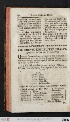VII. Brevis descriptio praecipvorvm vetervm regnorvm