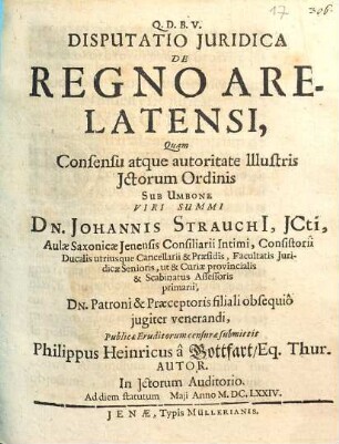 Disputatio Iuridica De Regno Arelatensi