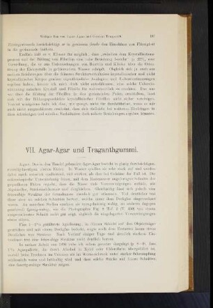 VII. Agar-Agar und Traganthgummi.