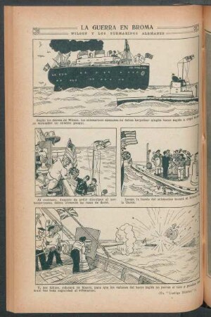 Wilson y los submarinos alemanes - [Cómic] : La guerra en broma