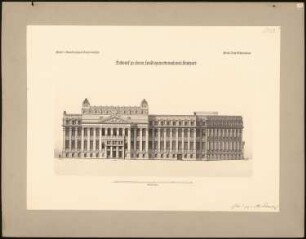 Landesgewerbemuseum, Stuttgart: Ansicht von der Kanzleistraße 1:200
