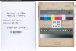 Entnazifizierung Wilhelm Zirkenbach , geb. 22.08.1905 (Kaufmann)