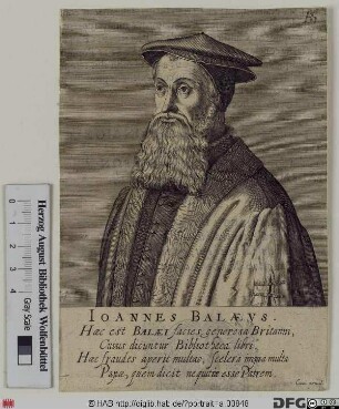 Bildnis John Bale (lat. Joannes Balaeus)