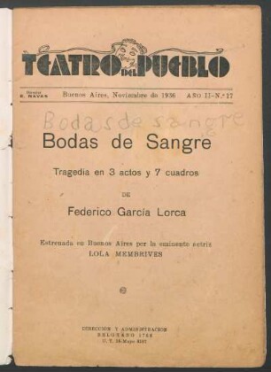 1936001700: Bodas de sangre : tragedia en 3 actos y 7 cuadros