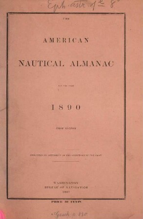 The American nautical almanac. 1890