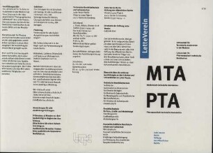 Flyer der Lehranstalt für Technische Assistenten in der Medizin (MTA) und Lehranstalt für Pharmazeutisch-technische Assistenten (PTA) im Lette-Verein