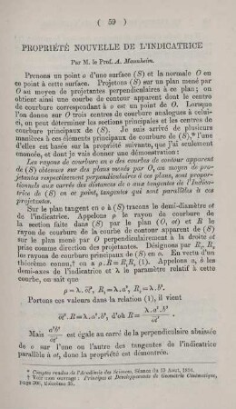 Propriété nouvelle de l'indicatrice