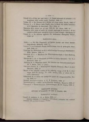 Pubblicazioni periodiche pervenute all' Accademia nel mese di dicembre 1885.