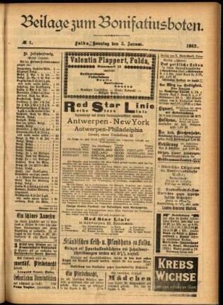 Zweite Ausgabe vom Sonntag, den 05. Januar 1902.