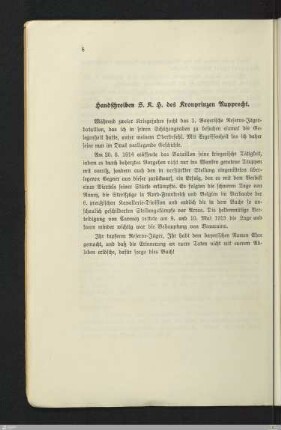 Handschreiben S. K. H. des Kronprinzen Rupprecht