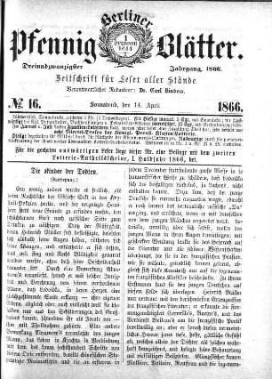 No. 16, Sonnabend, den 14. April