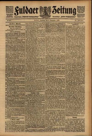 Erste Ausgabe vom Samstag, den 05. Dezember 1908.