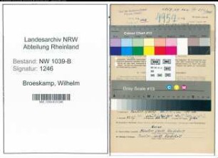 Entnazifizierung Wilhelm Broeskamp , geb. 14.10.1912 (Polizist)