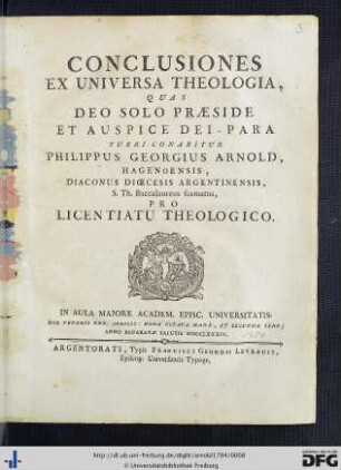 Conclusiones Ex Universa Theologia