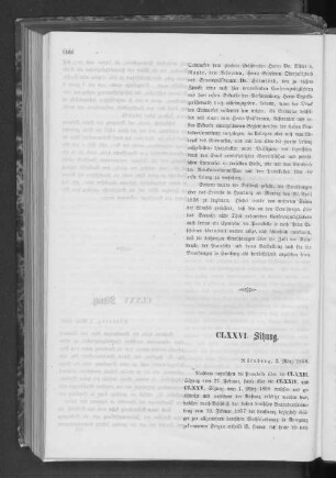 CLXXVI. Sitzung.