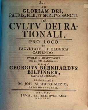 De cultu Dei rationali