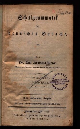 Schulgrammatik der deutschen Sprache