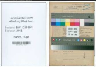 Entnazifizierung Hugo Kurtze , geb. 23.09.1888 (Buchhaendler)