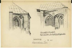 St. Jonanniskirche, Lüneburg: Details Chor (aus: Skizzen- und Fotoalbum 1)