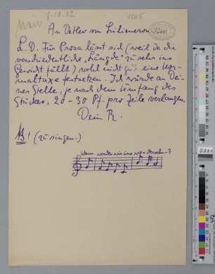 Brief an Detlev von Liliencron