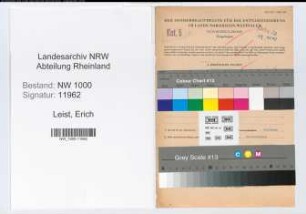 Entnazifizierung Erich Leist, geb. 15.02.1892 (Bankangest.)