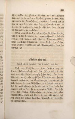 Fünftes Kapitel. Lioba's folgende Lebenszeit; letzte Lebensjahre und Tod.