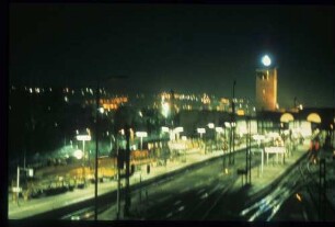 Blick aus Stellwerk 2 auf Südflügel und Turm des Hauptbahnhofs