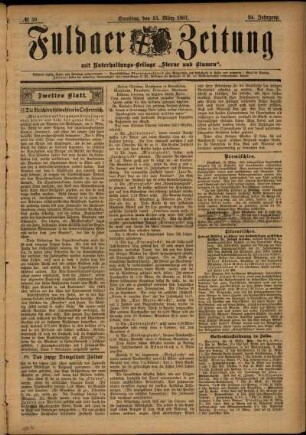 Zweite Ausgabe vom Samstag, den 13. März 1897.