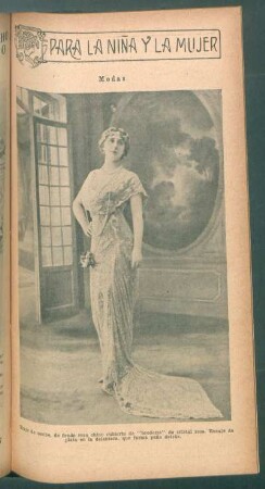 Modas - Traje de noche, de fondo rosa chino [...] - [Fotografía]